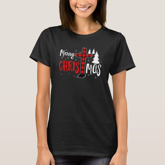 Camiseta Merry Christmas Christians Buffalo Plaid 2 (Anverso)