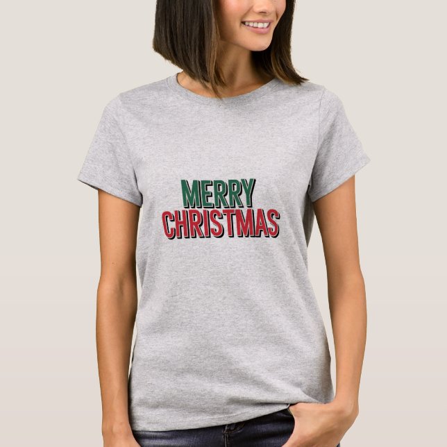 Camiseta Merry Christmas - Classic Red & White Tee (Anverso)