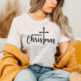Camiseta Merry Christmas Cross Faith Shirt
