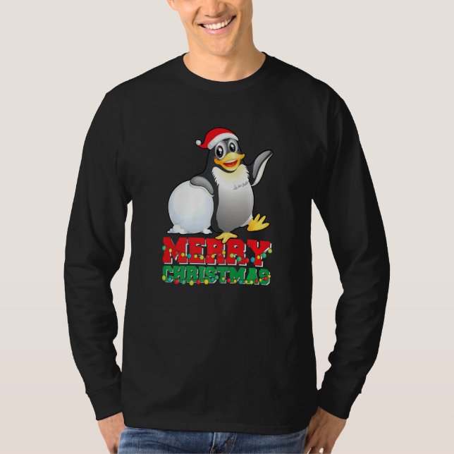 Camiseta Merry Christmas Cute Penguin Ugly Xmas   (Anverso)