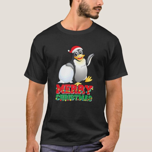 Camiseta Merry Christmas Cute Penguin Ugly Xmas   (Anverso)
