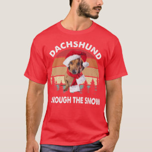 Camiseta Merry Christmas Dachshund Dog Through The Snow