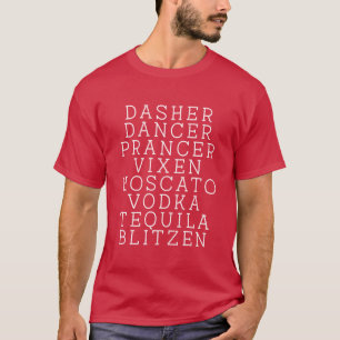 Camiseta Merry Christmas Dasher Dancer Prancer Vixen Funny