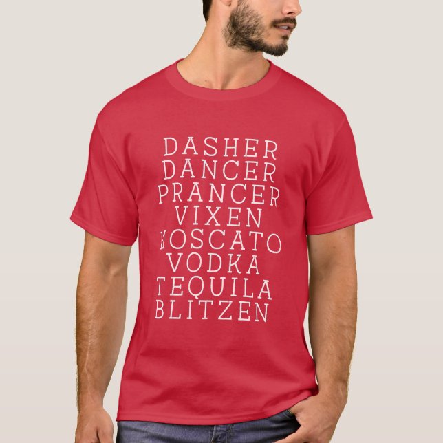 Camiseta Merry Christmas Dasher Dancer Prancer Vixen Funny (Anverso)