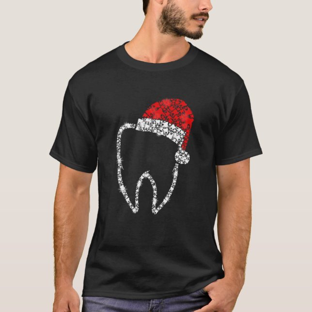 Camiseta Merry Christmas Dentist Dental Tooth Teeth Santa H (Anverso)