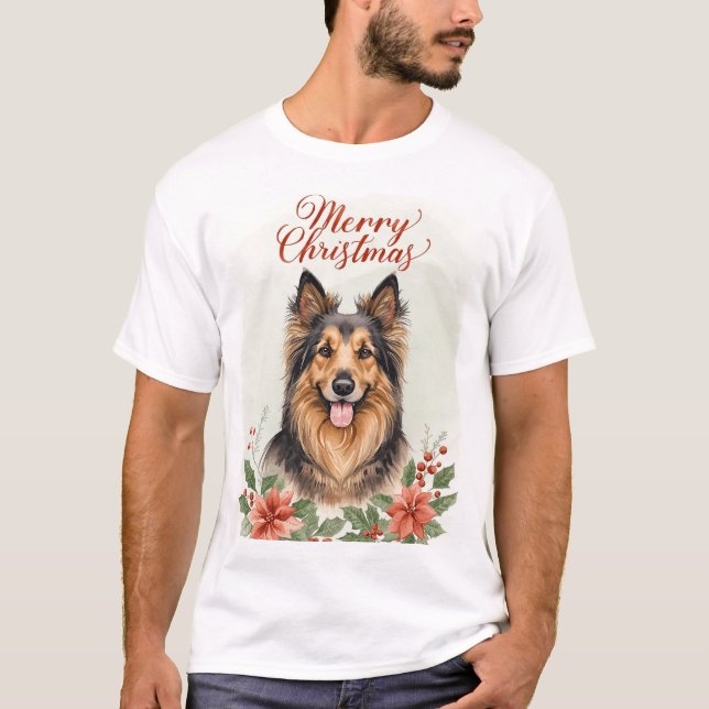 Camiseta Merry Christmas Dog Festive Holiday Graphic (Anverso)