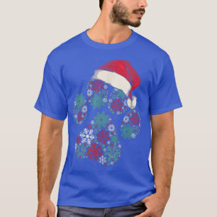 Camiseta Merry Christmas Dog Paws enciende Santa Hat Snowfl