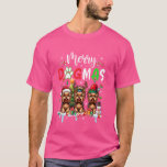 Camiseta Merry Christmas Dog Three Santa Elf Yorkshire Terr<br><div class="desc">Perro navideño tres perritos de San Juan</div>
