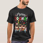 Camiseta Merry Christmas Dog Three Santa Reindeer Elf Pugs<br><div class="desc">Merry Christmas Dog Three Santa Reindeer Elf Pugs</div>