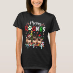 Camiseta Merry Christmas Dog Three Santa Reindeer Elf Pugs<br><div class="desc">Merry Christmas Dog Three Santa Reindeer Elf Pugs</div>