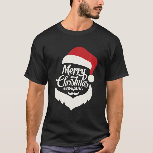Camiseta Merry Christmas Everyone Red Santa Hat (Anverso)