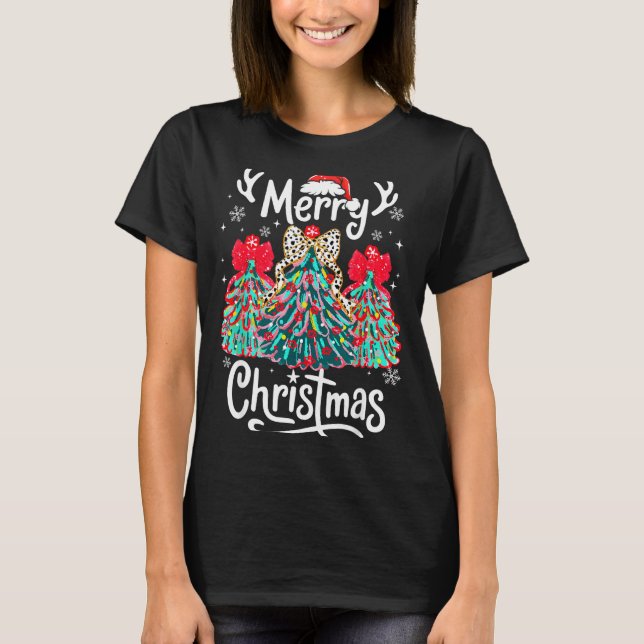 Camiseta Merry Christmas Family Funny Christmas Tree Women  (Anverso)