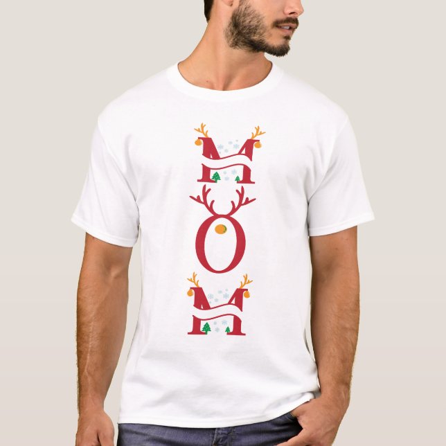 Camiseta Merry Christmas Family print para hombres (Anverso)