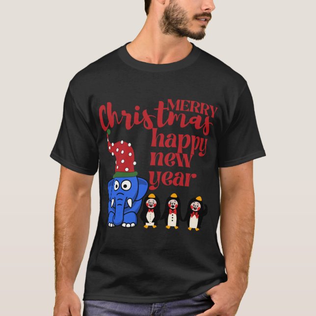 CAMISETA MERRY CHRISTMAS FIESTA PRESENTA FELIZ AÑO NUEVO 20 (Anverso)
