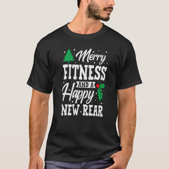 Camiseta Merry Christmas Fitness Happy New Rear Workout Xma (Anverso)