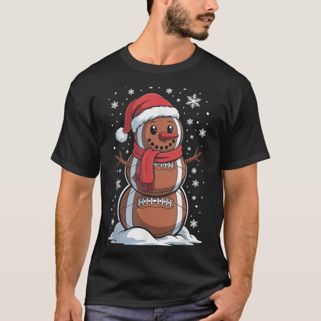 Camiseta Merry Christmas Football Snowman Holiday Srts Xmas (Anverso)