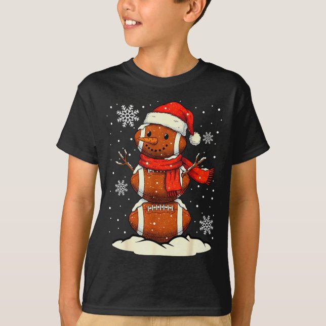 Camiseta Merry Christmas Football Snowman Holiday Srts Xmas (Anverso)
