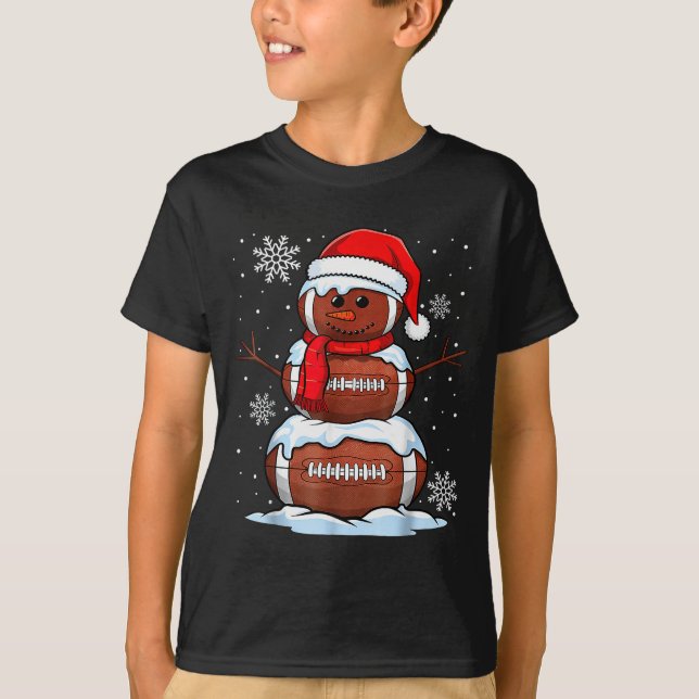 Camiseta Merry Christmas Football Snowman Holiday Srts Xmas (Anverso)