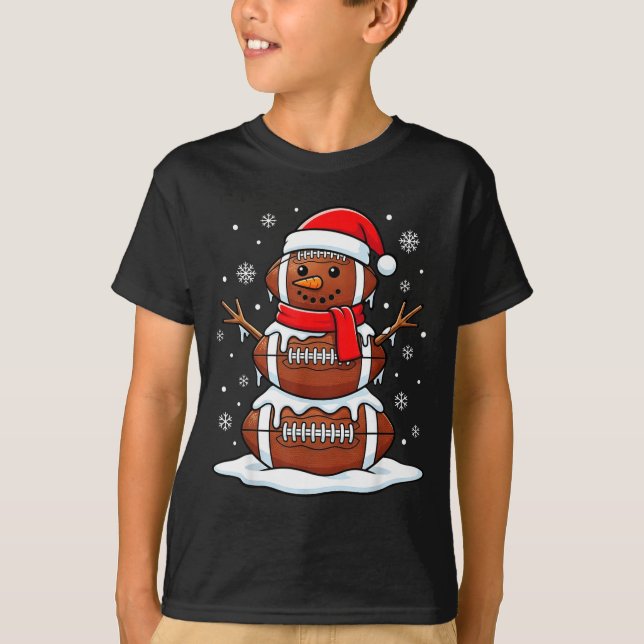 Camiseta Merry Christmas Football Snowman Holiday Srts Xmas (Anverso)