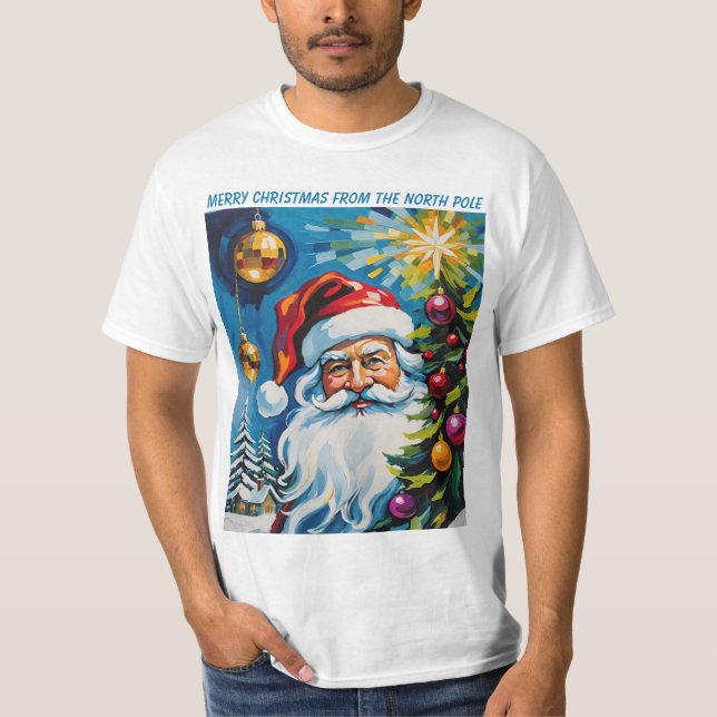 Camiseta Merry Christmas From The North Pole Santa Clause (Anverso)