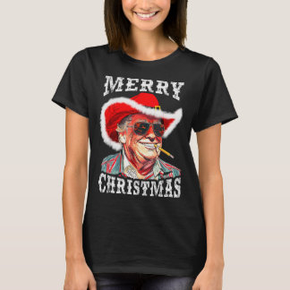 Camiseta Merry Christmas Funny Trump Western Cowboy Matchin