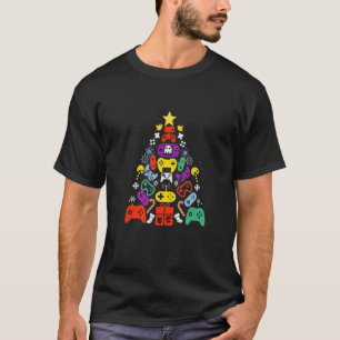 Camiseta Merry Christmas Game Controller Tree Kid Adulto Li
