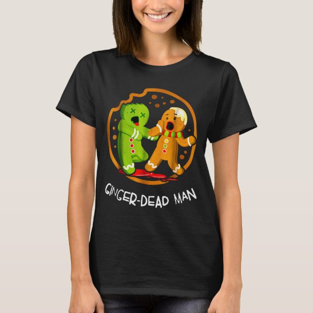 Camiseta Merry Christmas Ginger-dead Man Cookie Zombie Xmas (Anverso)