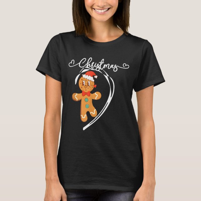 Camiseta Merry Christmas Gingerbread Couple Christmas Pajam (Anverso)