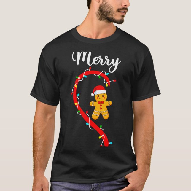 Camiseta Merry Christmas Gingerbread Couple Xmas Pajamas Ma (Anverso)