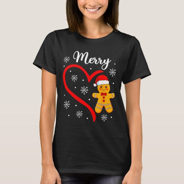 Camiseta Merry Christmas Gingerbread Family Couples Xmas Pa (Anverso)