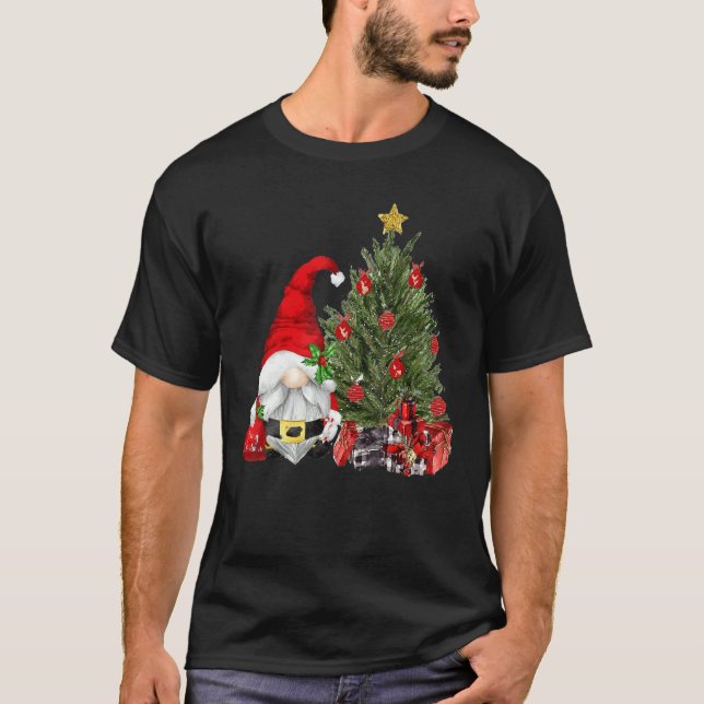 Camiseta Merry Christmas  Gnome With Christmas Tree Xmas (Anverso)