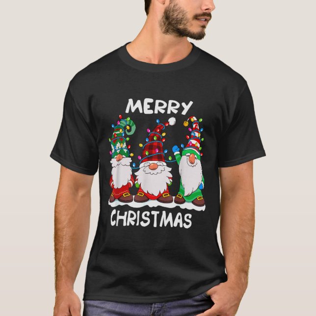 Camiseta Merry Christmas Gnomes Xmas Family Men Women  (Anverso)
