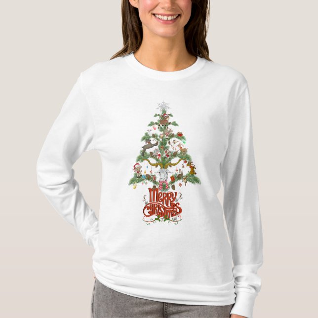 Camiseta Merry Christmas GOAT LOVER'S GIFT Christmas TREE (Anverso)
