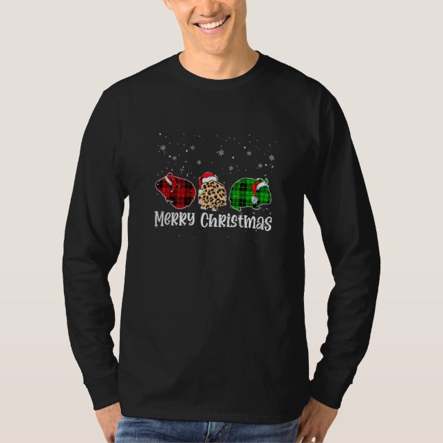 Camiseta Merry Christmas Guinea pig Animals Leopard Buffalo (Anverso)