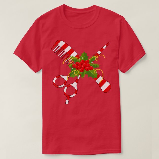 Camiseta Merry Christmas Hairstylist Funny Tool Hairdresser (Diseño del anverso)
