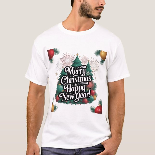 Camiseta Merry Christmas & happy New year (Anverso)