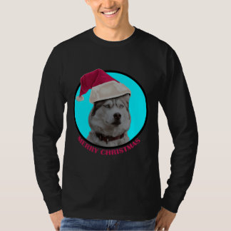 Camiseta Merry Christmas Husky Puppy