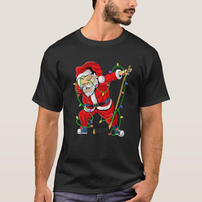 Camiseta Merry Christmas Ice Hockey Dabbing Santa Claus Hoc (Anverso)