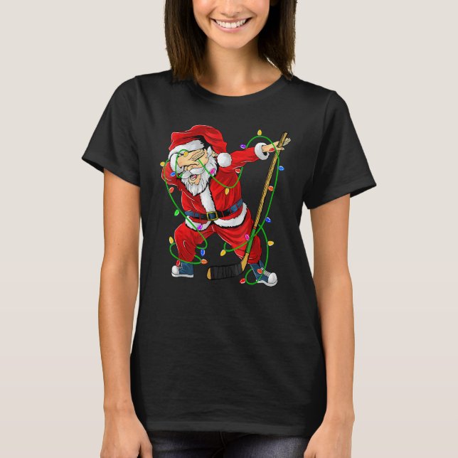 Camiseta Merry Christmas Ice Hockey Dabbing Santa Claus Hoc (Anverso)