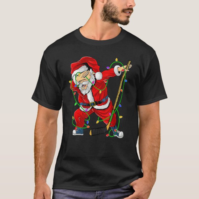 Camiseta Merry Christmas Ice Hockey Dabbing Santa Claus Hoc (Anverso)