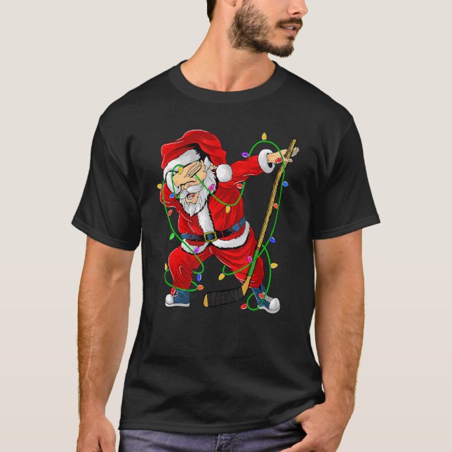 Camiseta Merry Christmas Ice Hockey Dabbing Santa Claus Hoc (Anverso)