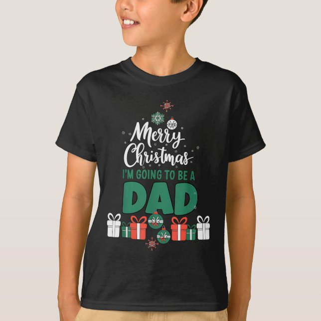 Camiseta Merry Christmas I'm Going To Be A Dad Pregnant Wif (Anverso)