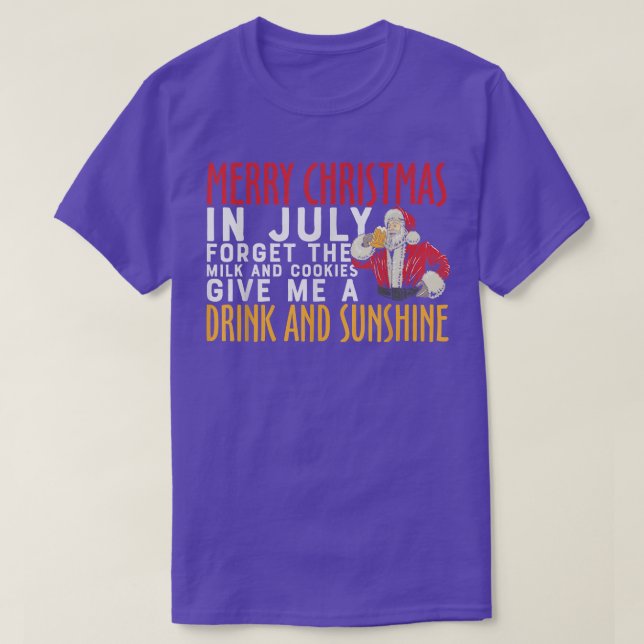 CAMISETA MERRY CHRISTMAS IN JULY FUNNY SANTA CLAUS  (Diseño del anverso)