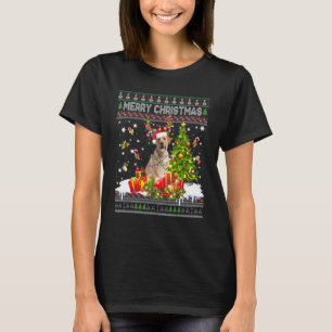 Camiseta Merry Christmas Labrador Santa Xmas Tree Lights Ug