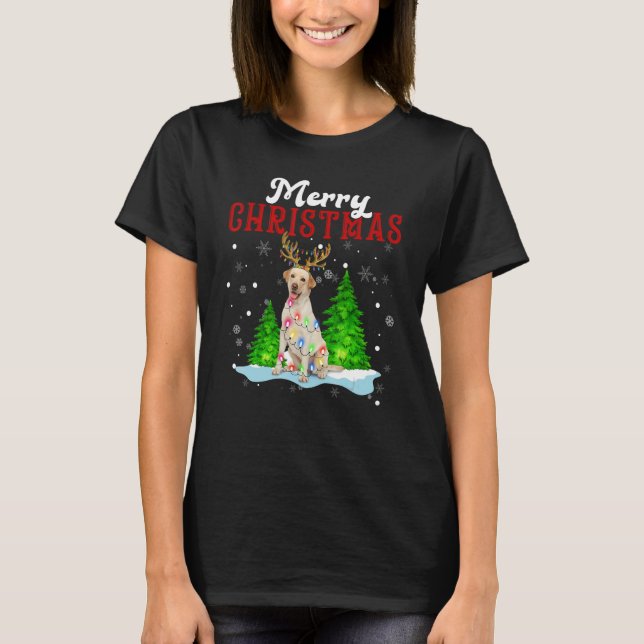 Camiseta Merry Christmas Labrador Tree Lights Labrador Chri (Anverso)