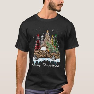 Camiseta Merry Christmas Leopard Buffalo Truck Tree Red