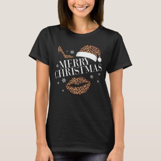 Camiseta Merry Christmas leopard print femenino