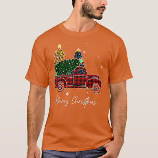 Camiseta Merry Christmas Leopardo Buffalo Truck Tree Red Pl