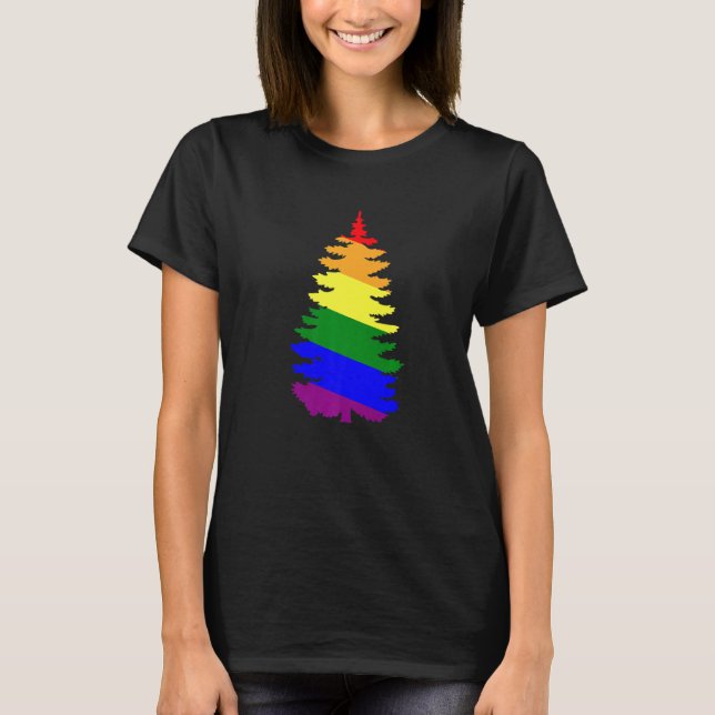 Camiseta Merry Christmas LGBT Community Xmas Tree Gay (Anverso)