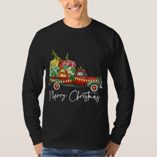 Camiseta Merry Christmas Light Red Truck Tree Match